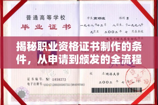 突泉揭秘职业资格证书制作的条件，从申请到颁发的全流程解析